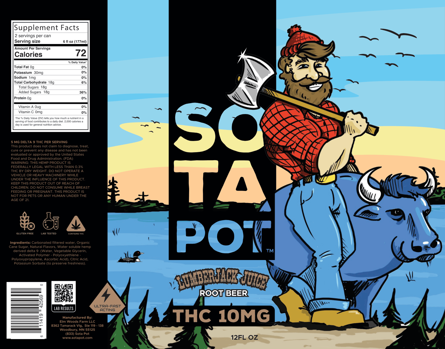 SotaPot Root Beer 120 cans