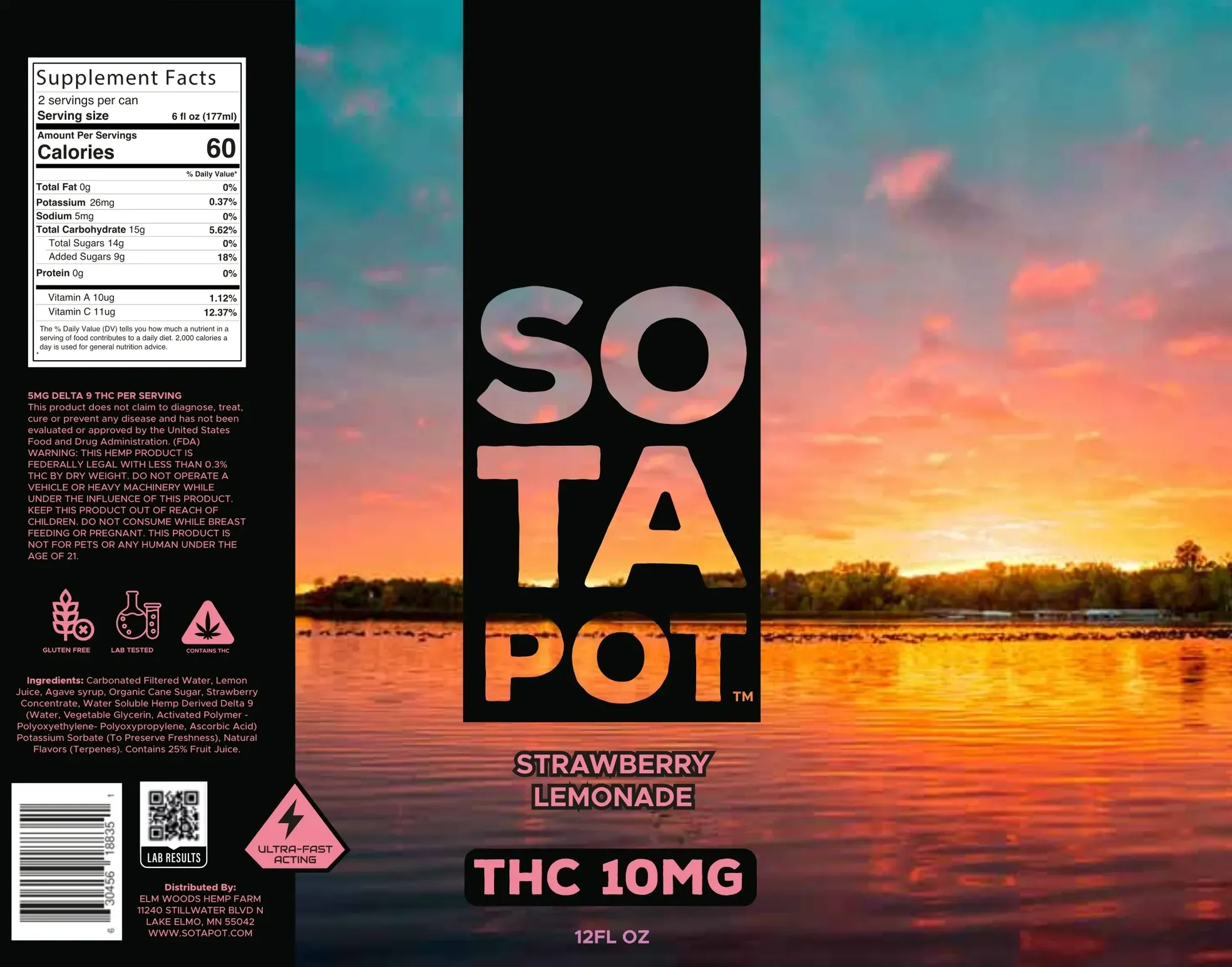 SotaPot Strawberry Lemonade 120 cans